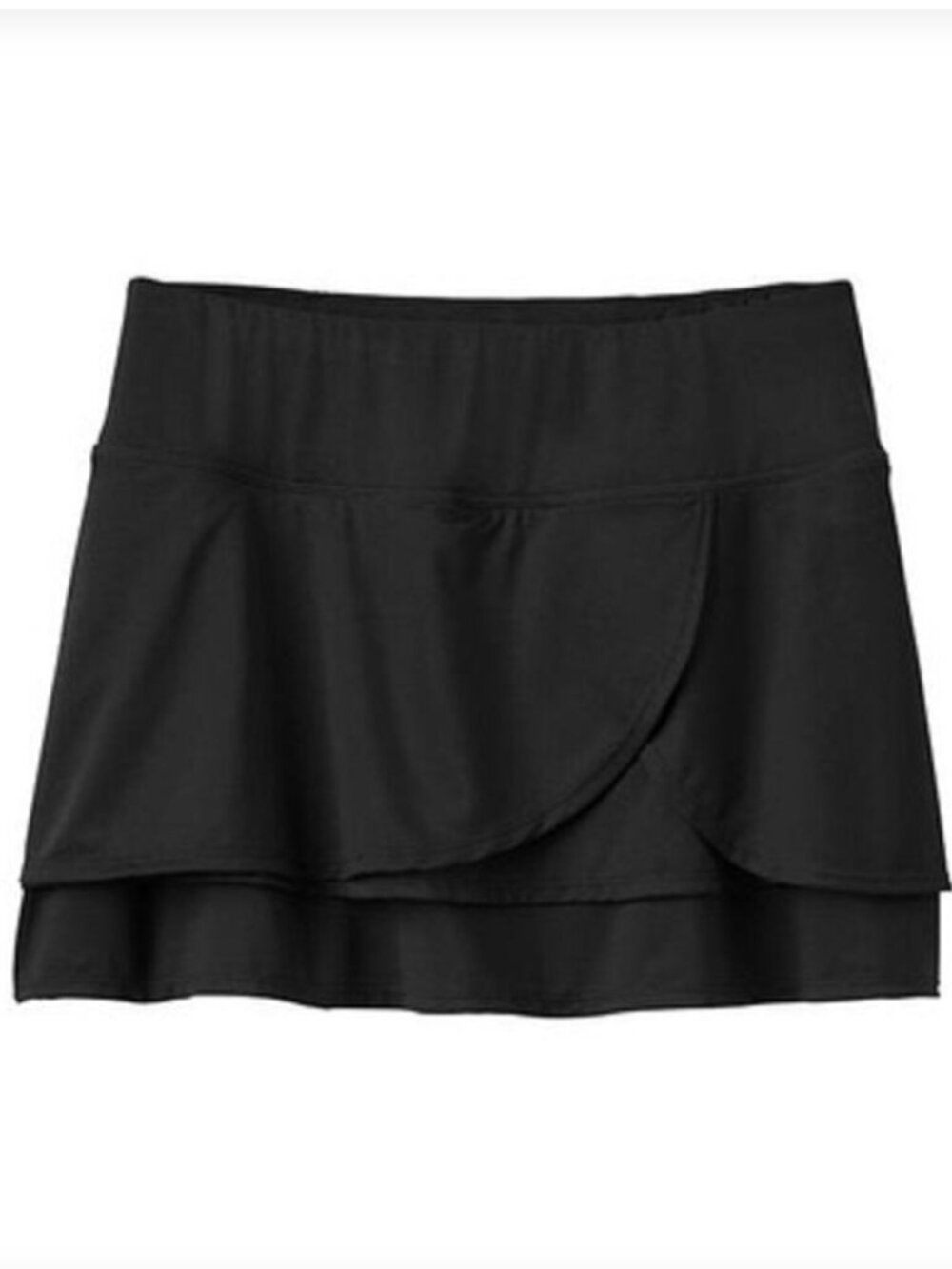 Athleta Fly By Tier Ruffle Black Skort Skirt Size Small Tennis Run Pocket